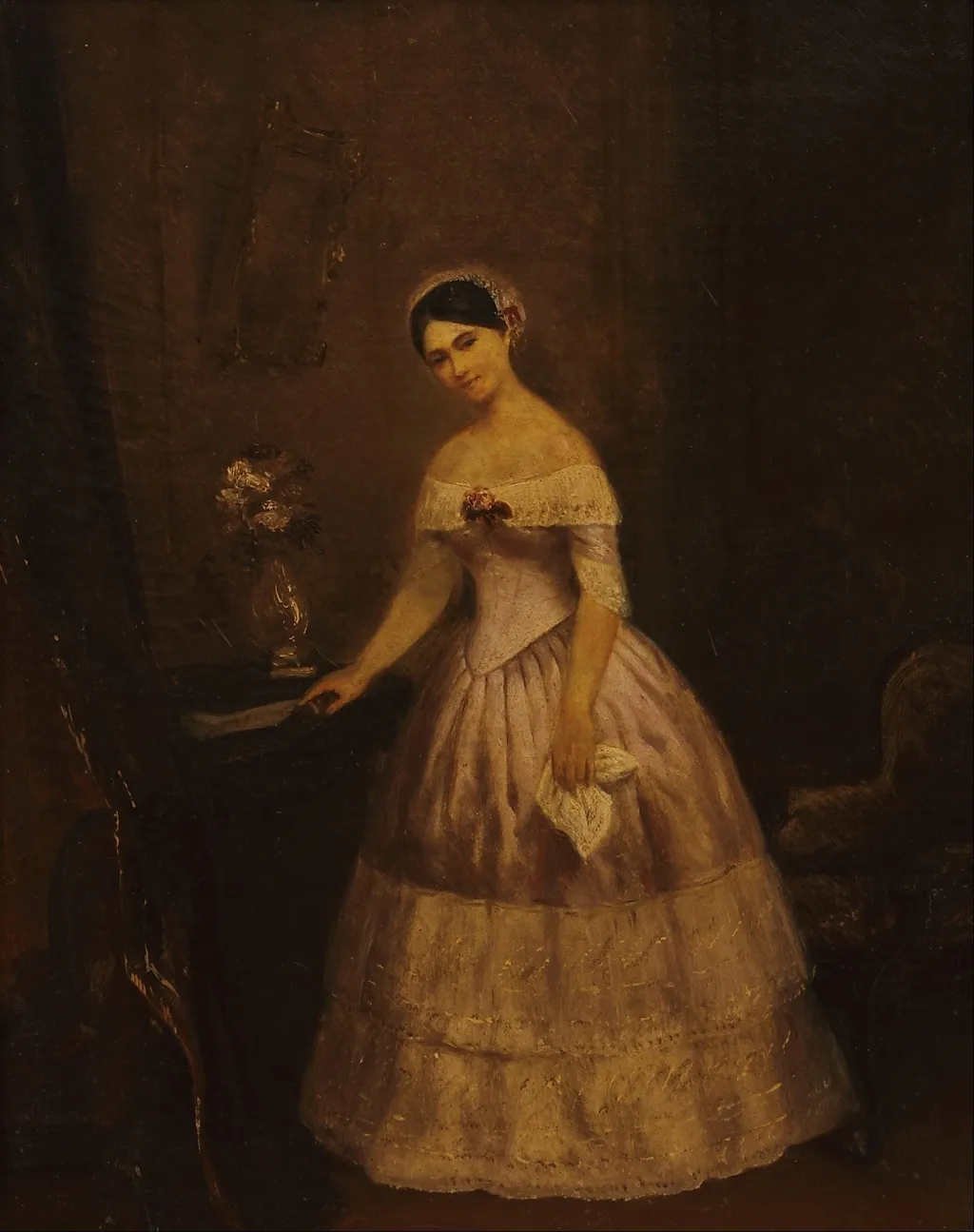 Retrato de Manuelita Rosas (estudio), by Prilidiano Pueyrredón, oil, 1851
