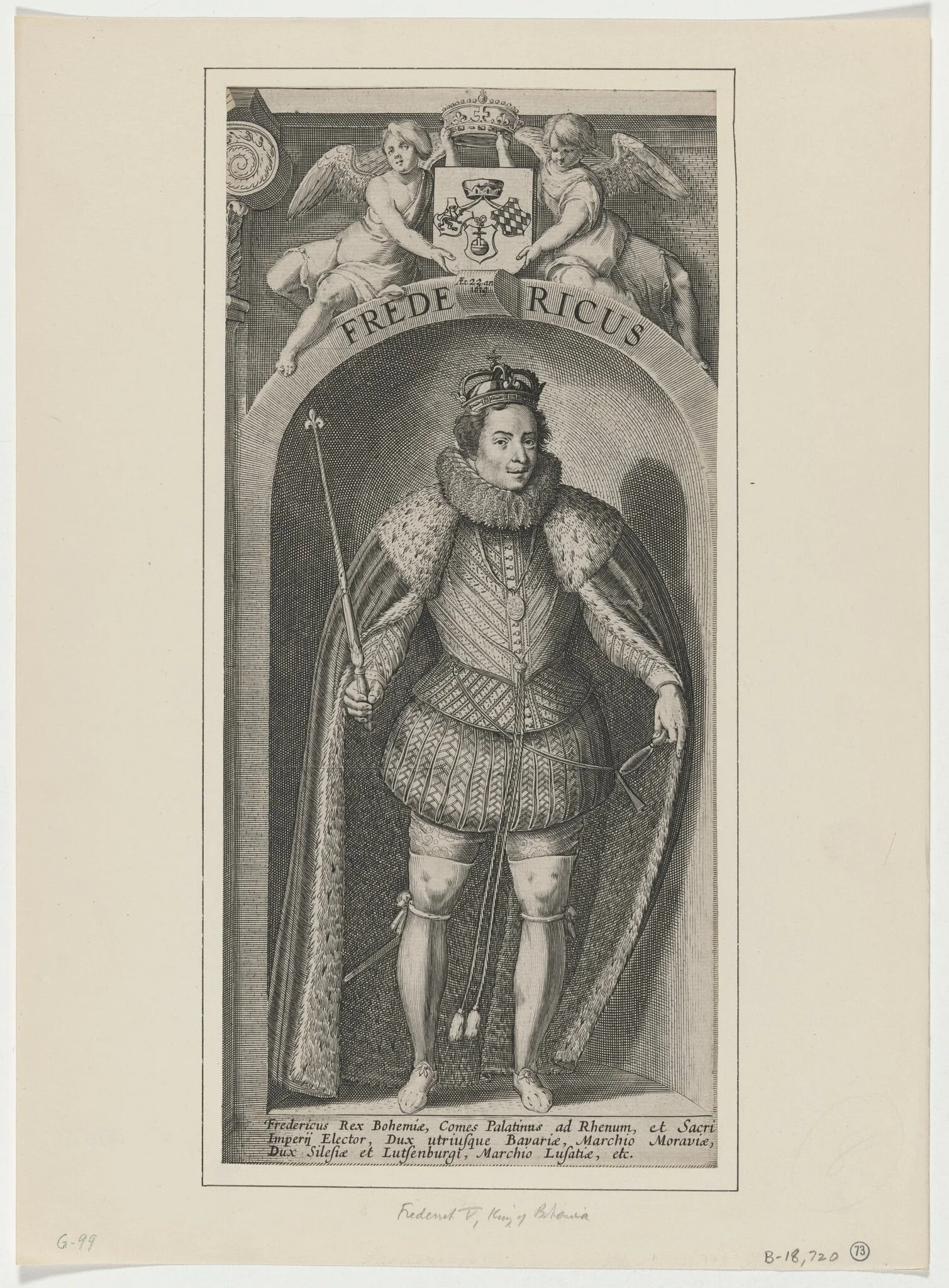 Frederick V, King of Bohemia, Standing in a Niche, detail