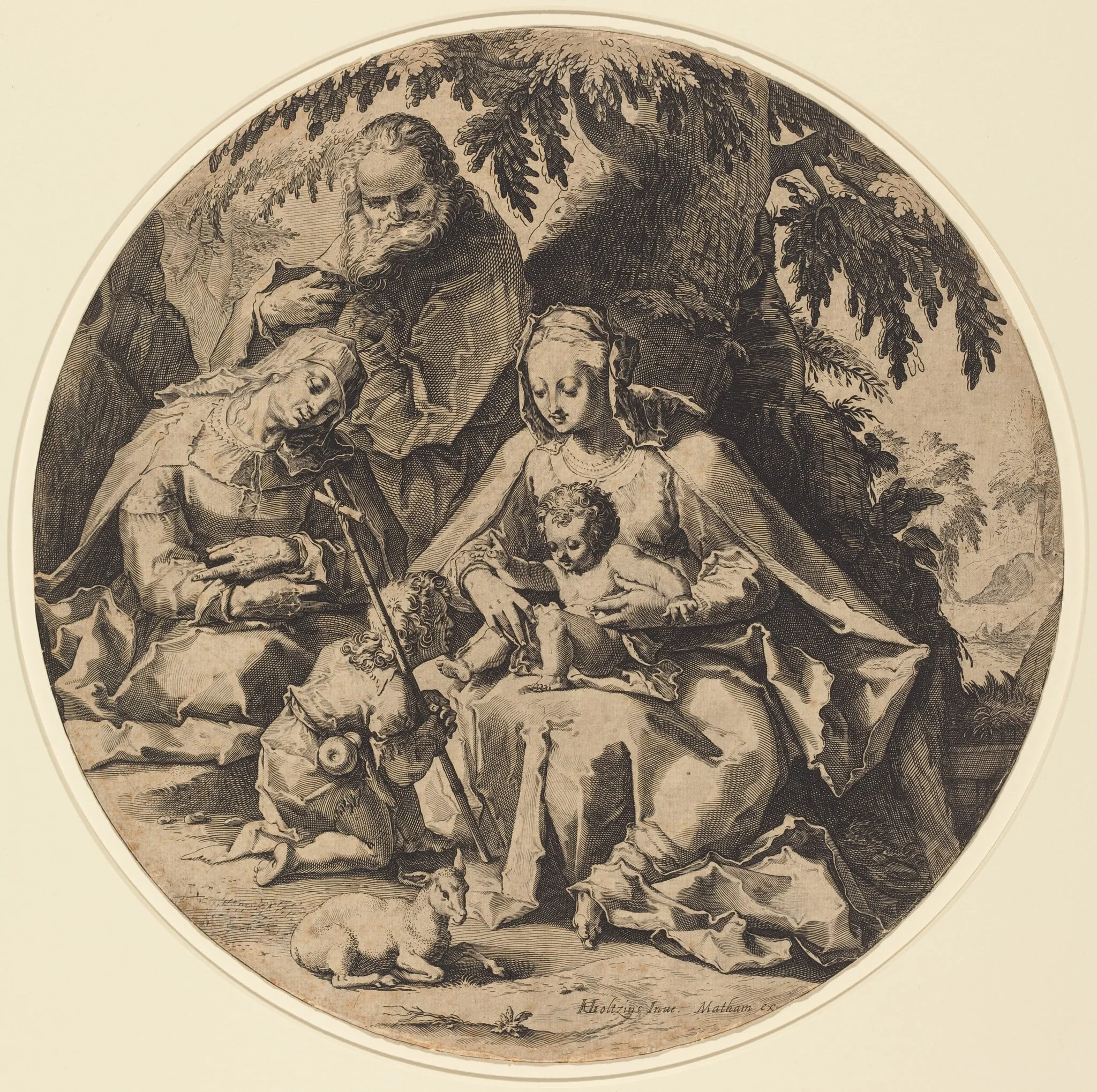 The Holy Family with Saint Elizabeth and Saint John the Baptist, detail
