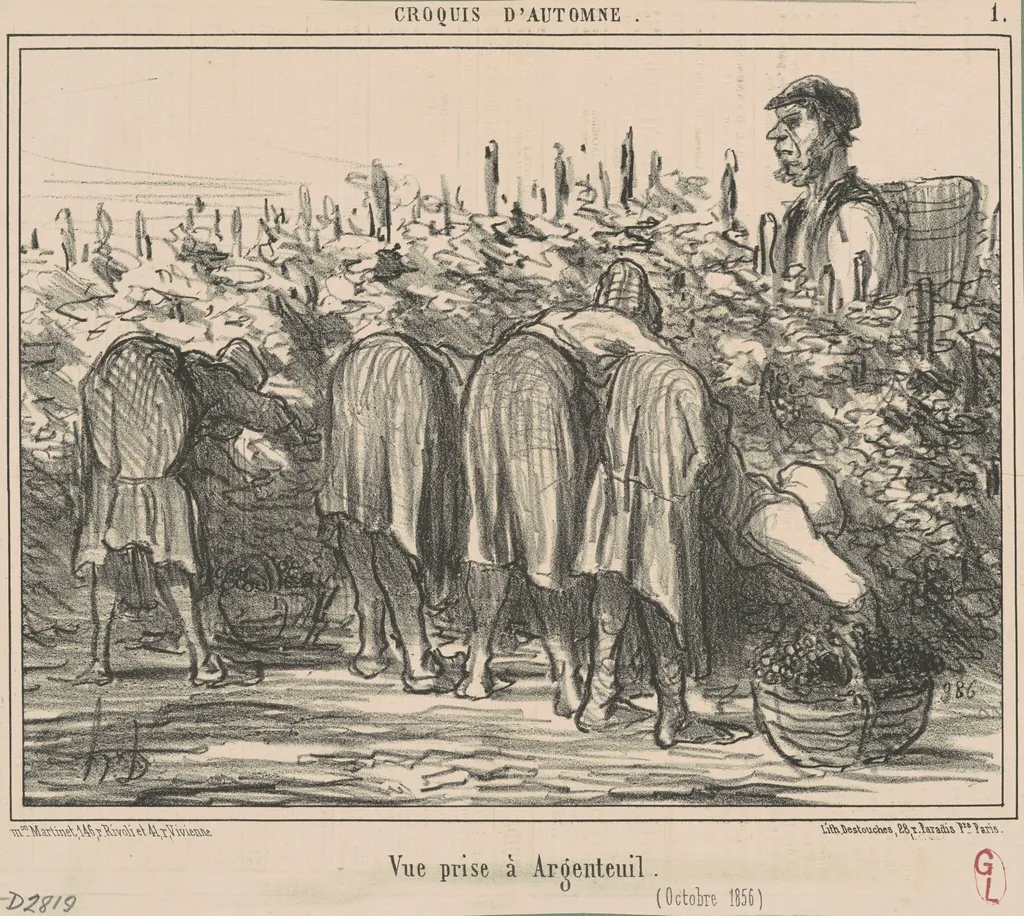 Vue prise a Argenteuil (Octobre 1856), by Honoré Daumier, ink, 1856