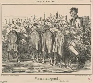 Vue prise a Argenteuil (Octobre 1856), by Honoré Daumier, ink, 1856