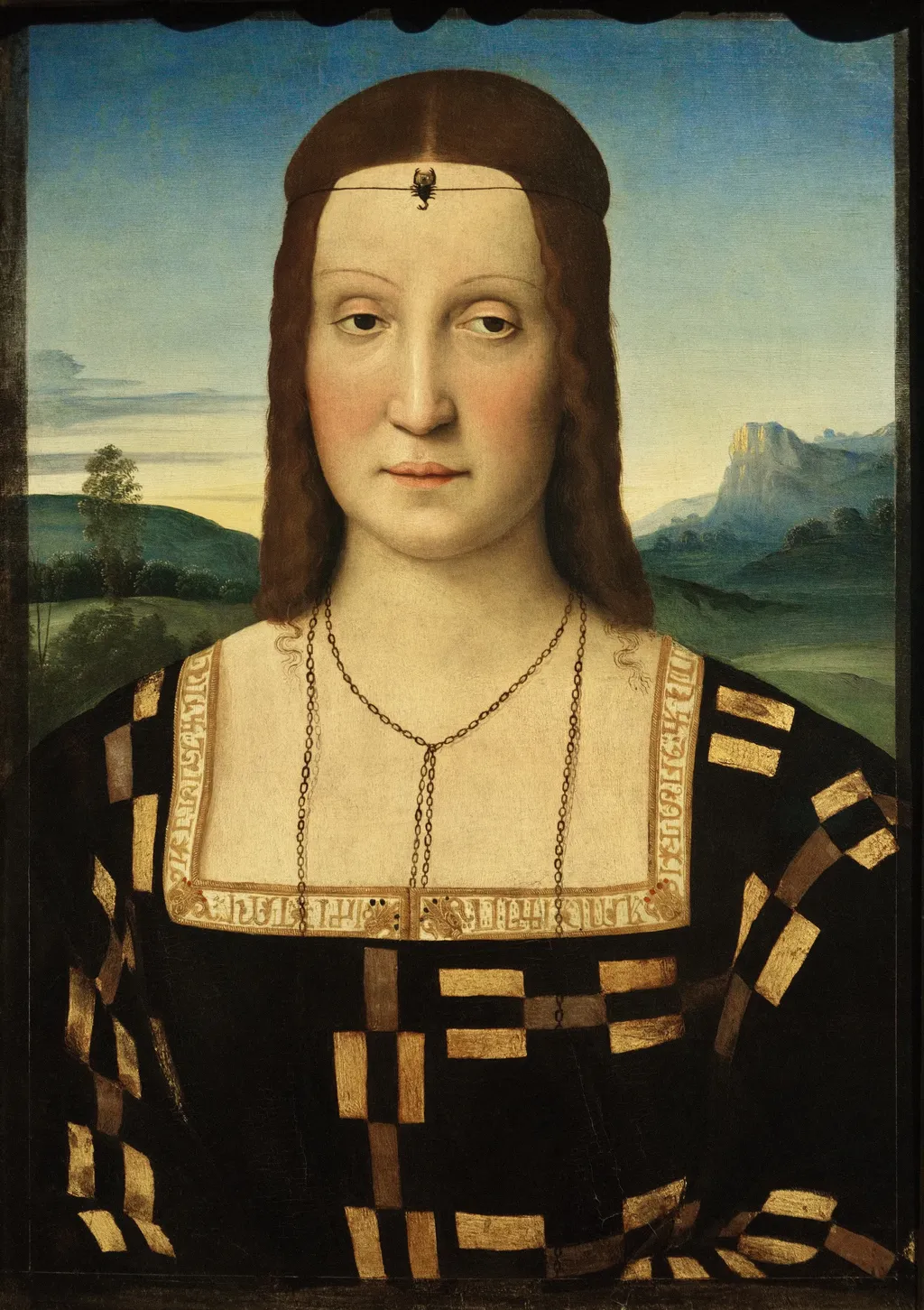 Portrait of Elisabetta Gonzaga, by Raphael, oil, 1504