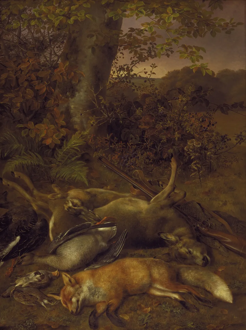 Still Life With Game, by Johan Laurentz Jensen, oil, 1846