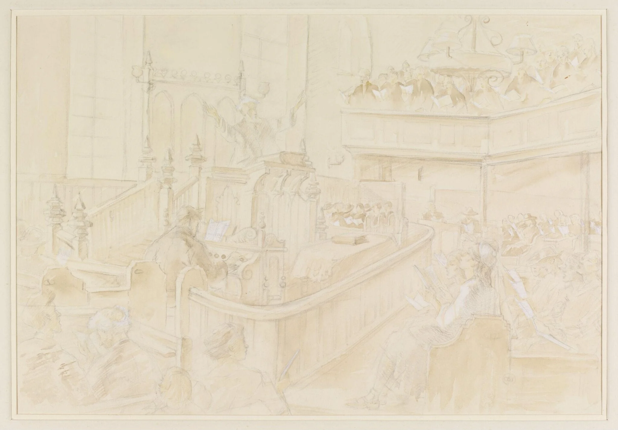 Eisteddfod at Adfa Chapel, Montgomeryshire, detail