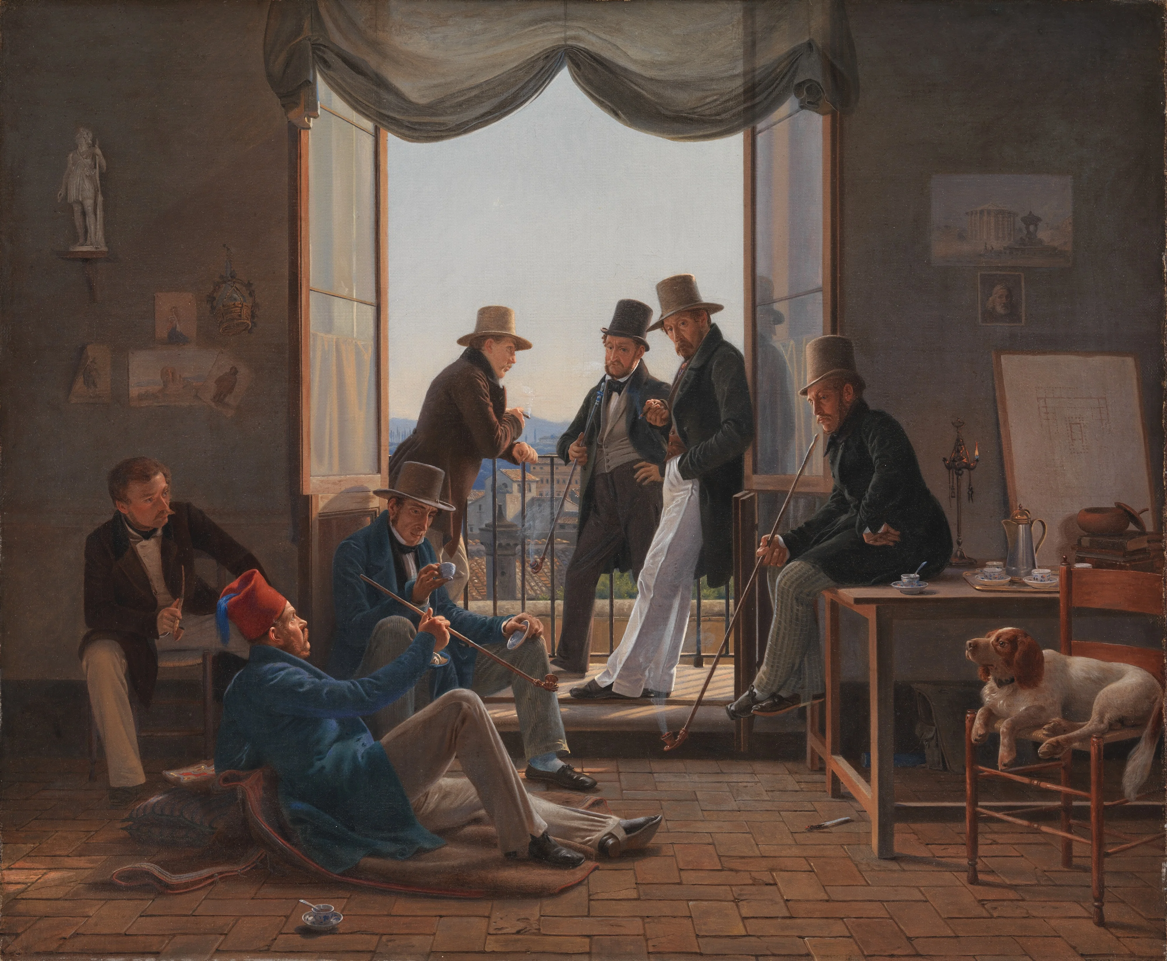 A Group of Danish Artists in Rome, detail