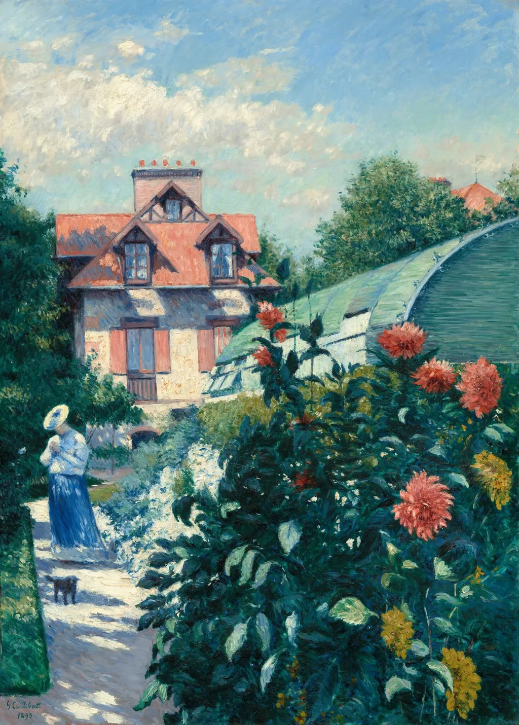 Dahlias, Garden at Petit Gennevilliers, by Gustave Caillebotte, oil, 1893