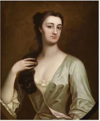 Portrait of Cecilia Leeson (born Leigh) (d.1737), detail