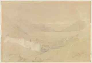 Convent of St. Katherine, Mount Sinai, by David RA Roberts, watercolor, 1839