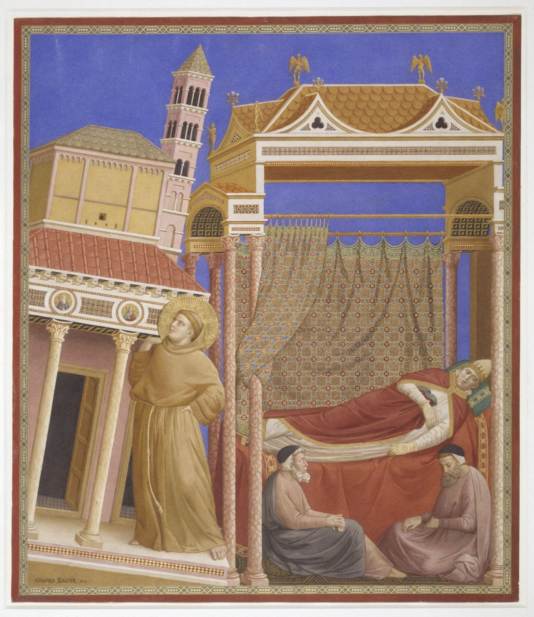 Copy after the painting The Dream of Innocent III by the Master of the St Francis cycle in the Upper Church, San Francesco, Assisi, detail