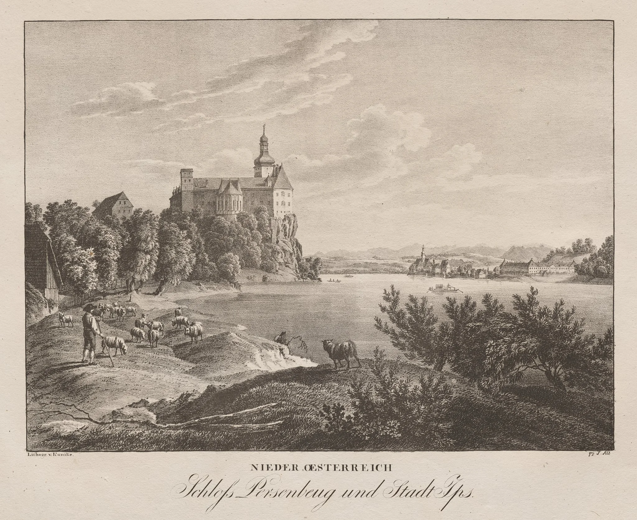 Nieder-oesterreich, Schloss Persenbeug und Stadt Ips, detail