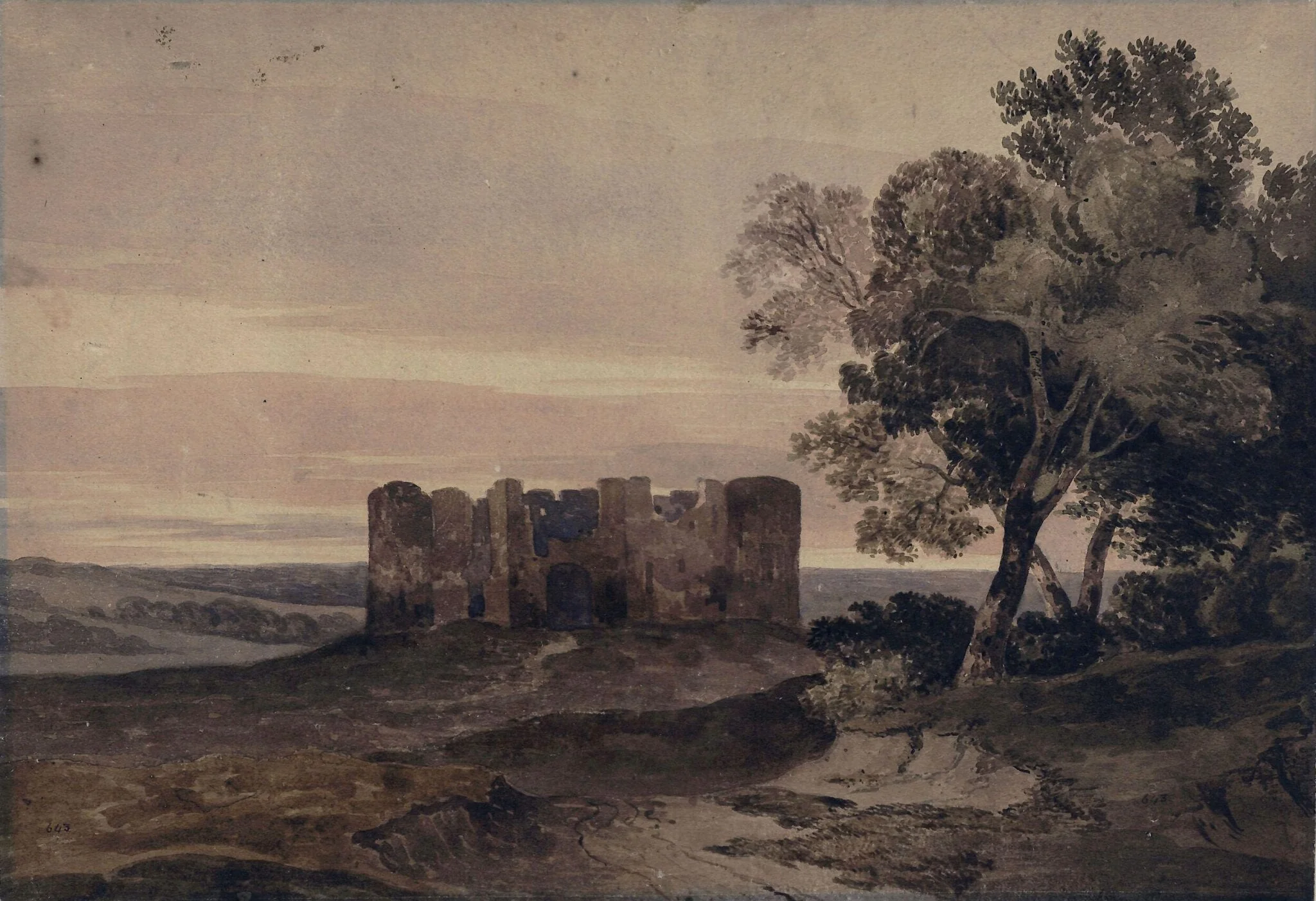 Ruined castle: Evening, detail