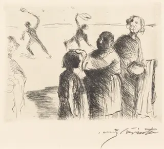 Das Gastmahl des Trimalchio: pl. II (The Banquet of Trimalchio: pl. II), by Lovis Corinth, ink, 1919