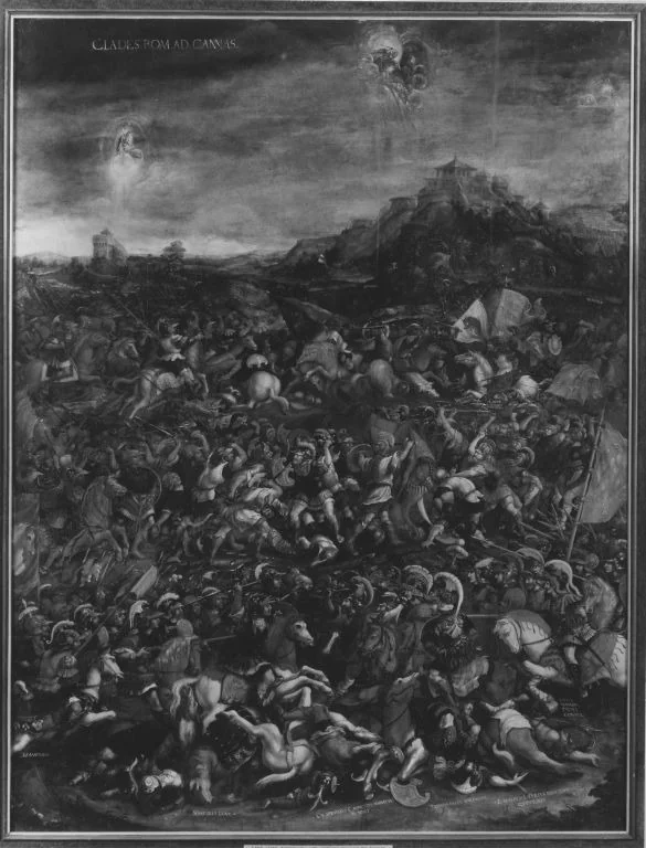 Historienzyklus: Die Niederlage der Römer durch die Karthager in der Schlacht bei Cannae, detail