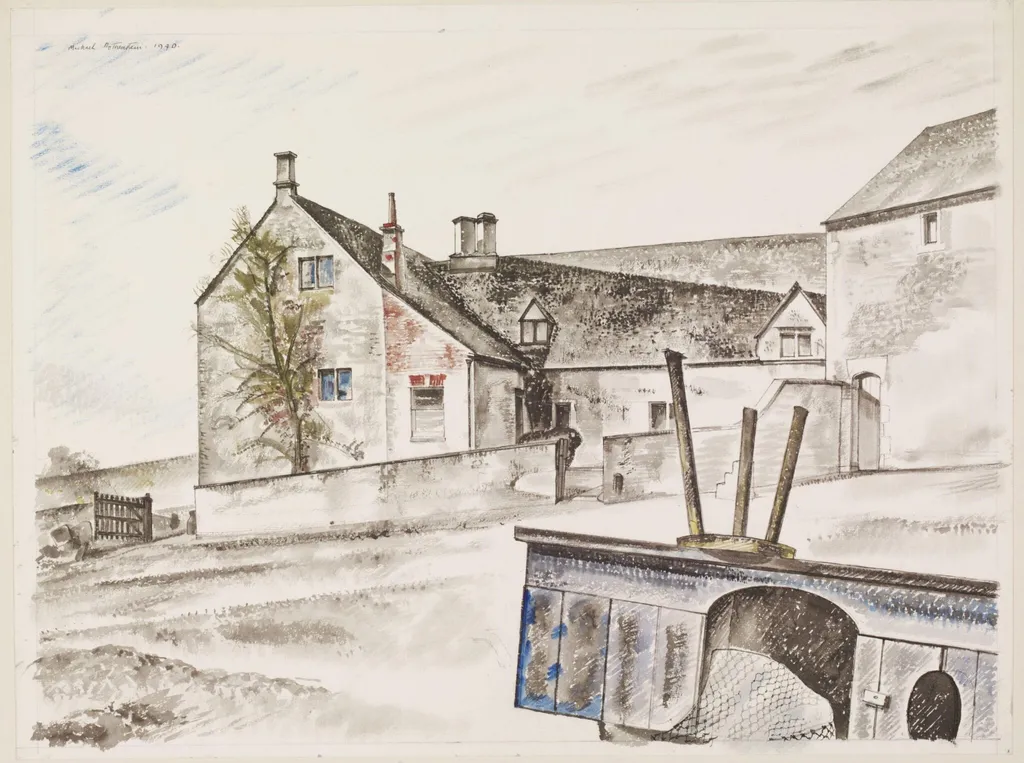 Manor Farm, Edge, by William Rothenstein, watercolor, 1940