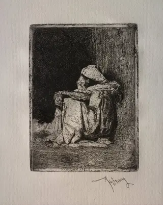 Seated Arabian, by Mariano Fortuny Marsal, 1861