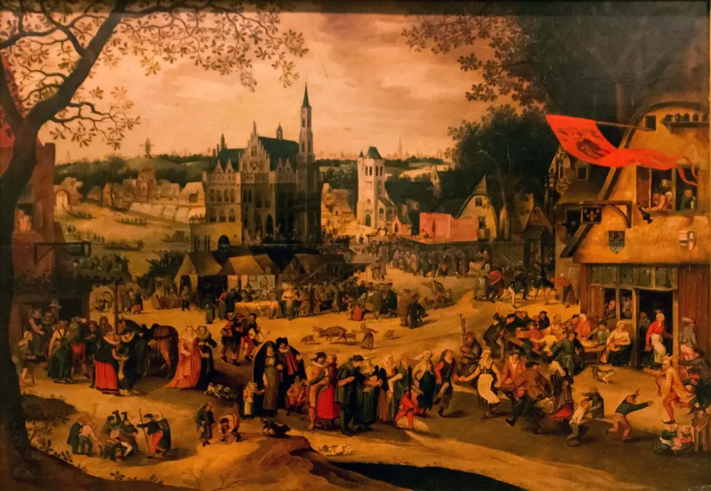 Quermesse de Audenaerde by David Vinckboons, Museu Nacional de Arte Antiga, by David Vinckboons, unspecified, 1600