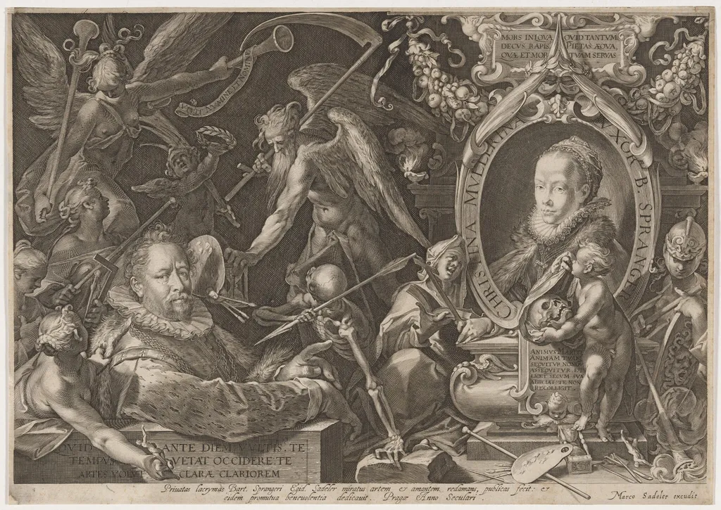 Bartholomew and Christina Spranger, by Aegidius Sadeler II, ink, 1600