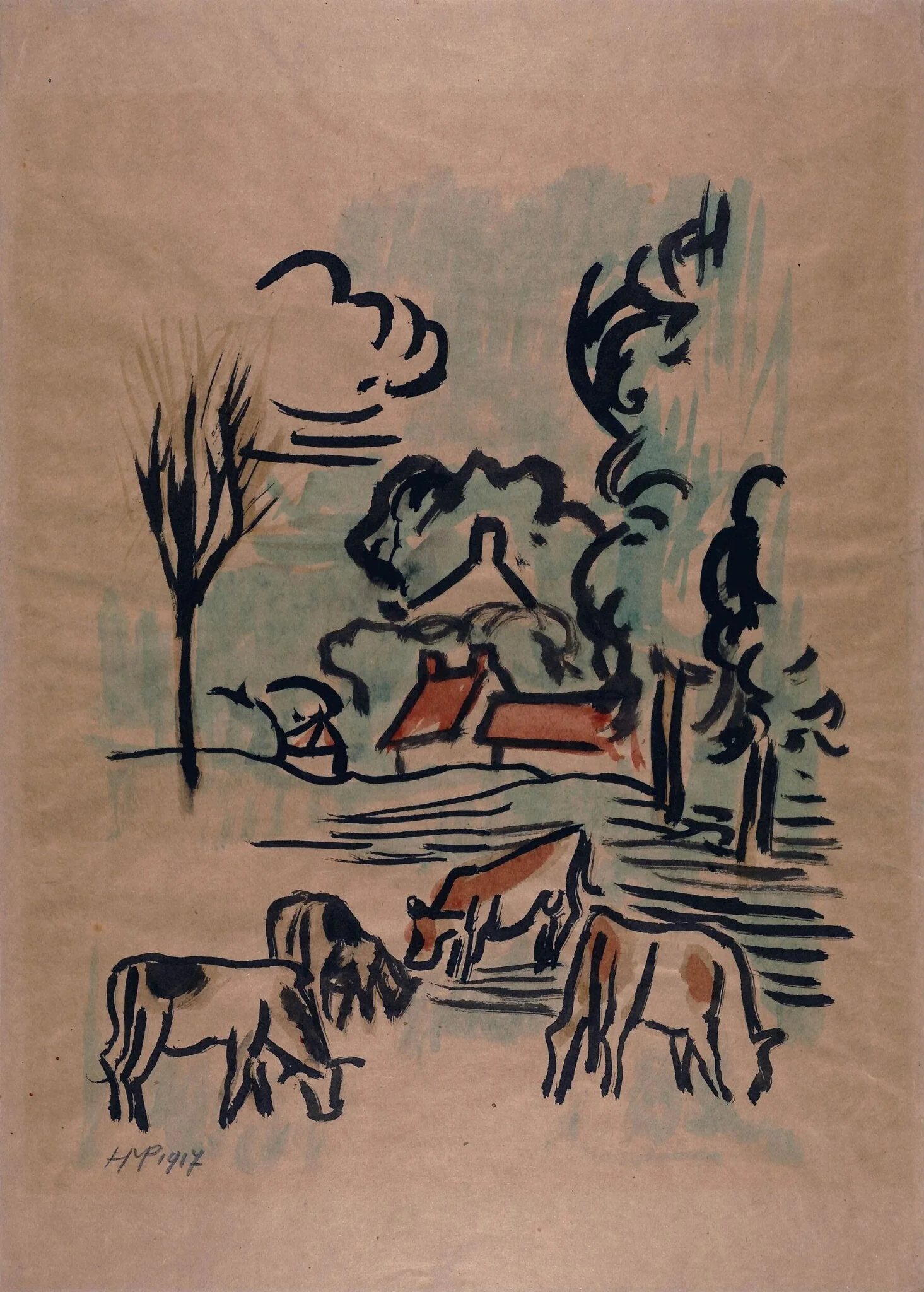 Pastoral Landscape, detail