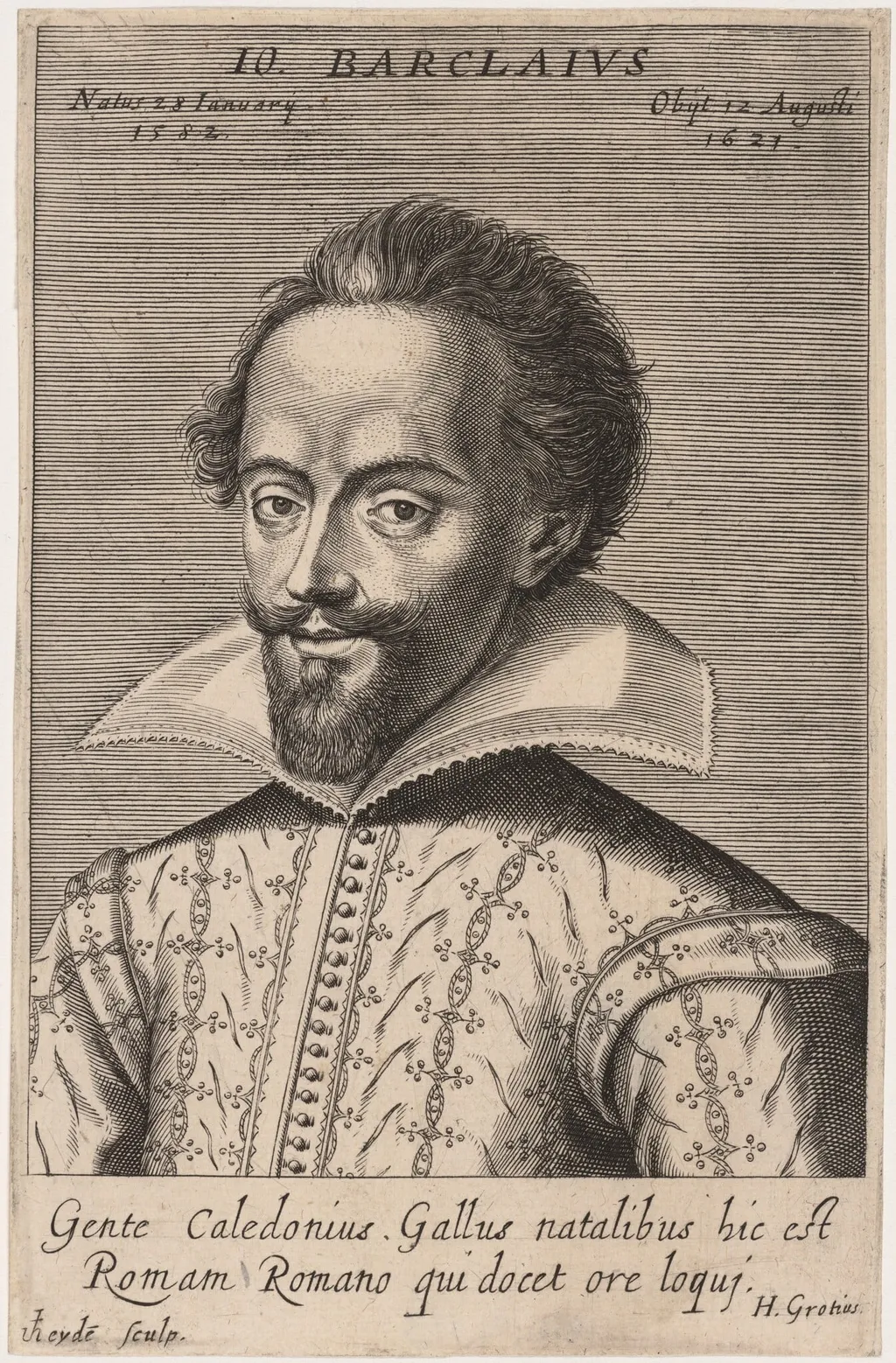 John Barclay, by Jacob van der Heyden, ink, 1609