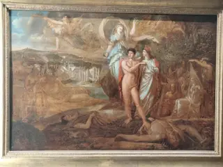 La Rébellion lyonnaise terrassée par le génie de la Liberté, by Philippe-Auguste Hennequin, oil, 1798