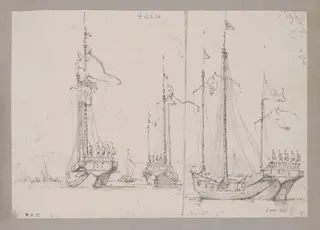Chinese junks, by George Chinnery, 4