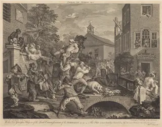 Chairing the Members, by Francois-Antoine Aveline, ink, 1758