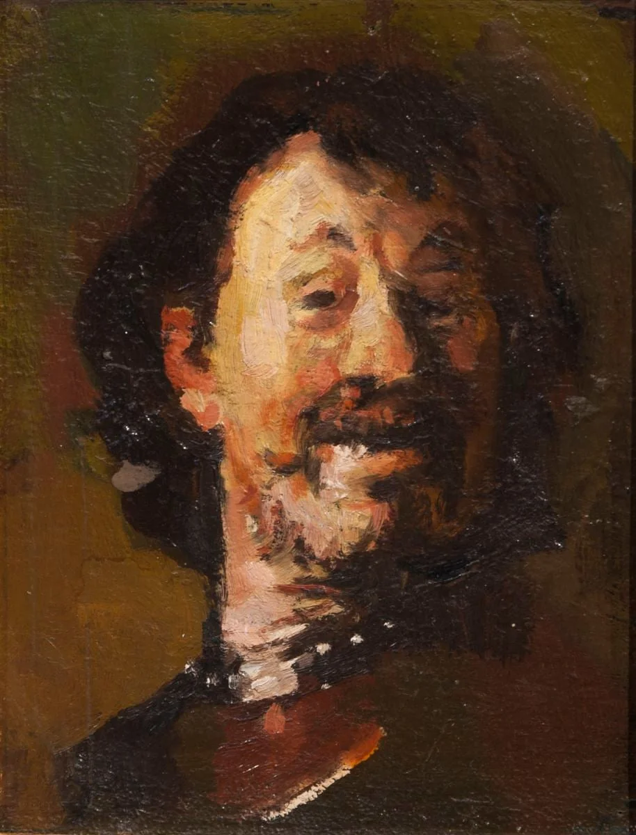 Omul care râde (interpretare după Rembrandt), detail