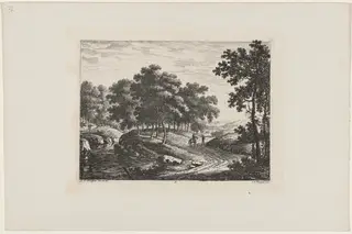 Rider on a Path, by Johann Christoph Dietzsch, ink, 1734