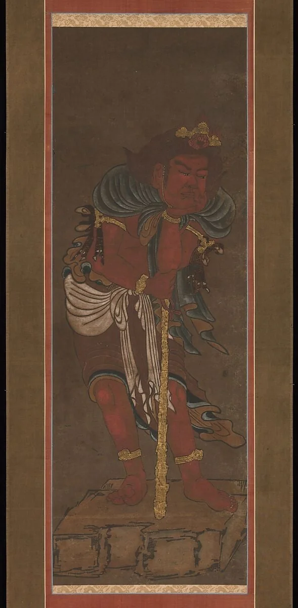 龍湫周沢写 不動明王二童子像|Fudō Myōō and Two Attendants, detail