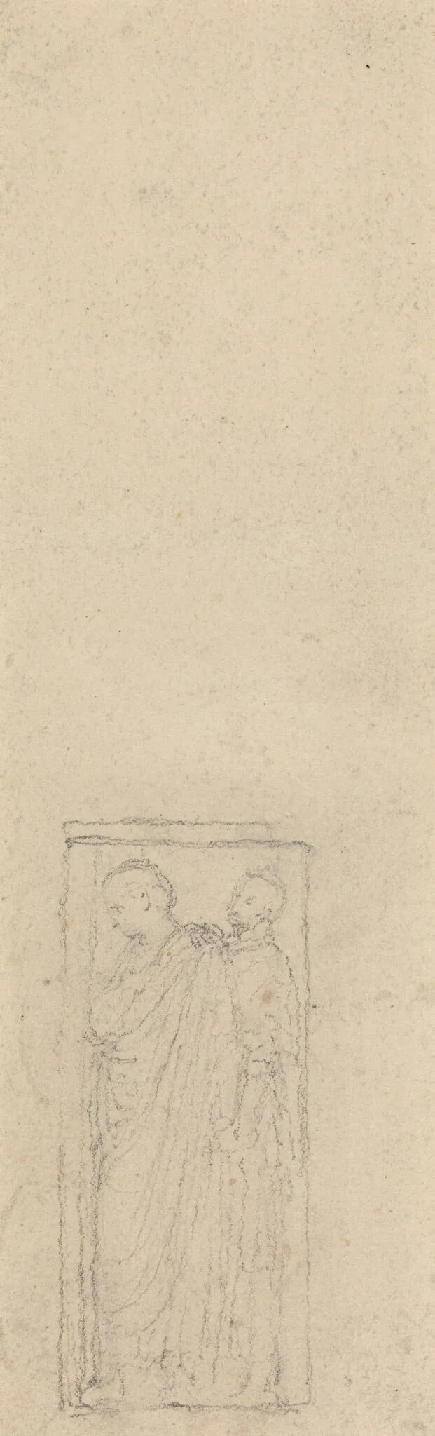 Relief with Two Cloaked Figures, detail