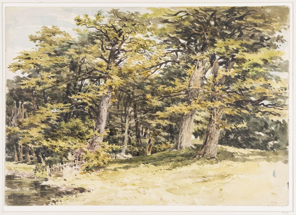 Stoke Park, Guildford, by Charles Claude Pyne, watercolor, 1850