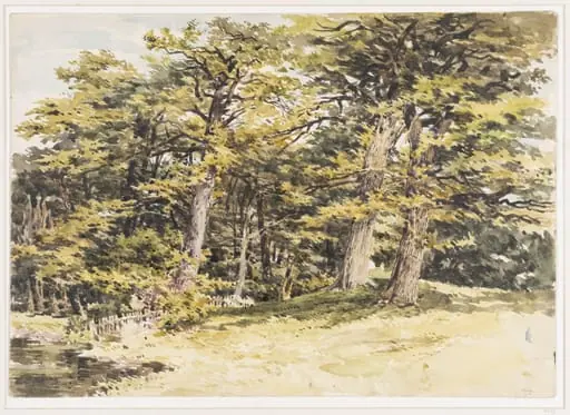 Stoke Park, Guildford, by Charles Claude Pyne, watercolor, 1850