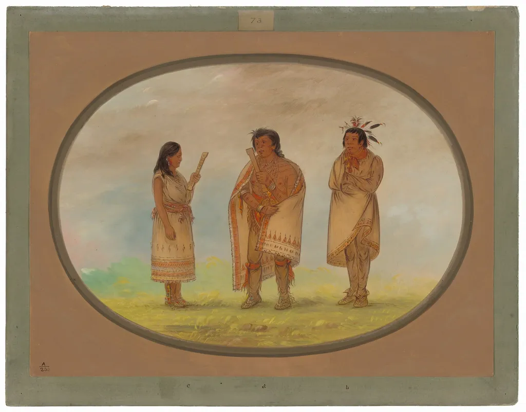 Three Potowotomie Indians, by George Catlin, oil, 1865