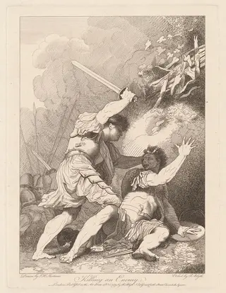 Killing an Enemy, by Robert Blyth, ink, 1779
