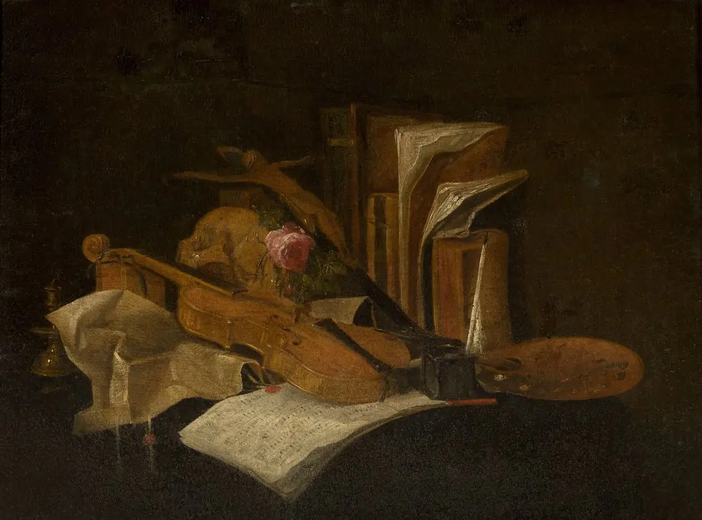 Vanitas, by Jacques de Claeuw, oil, 1650