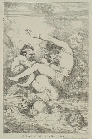 Jealous Monster, by John Hamilton Mortimer, ink, 1778