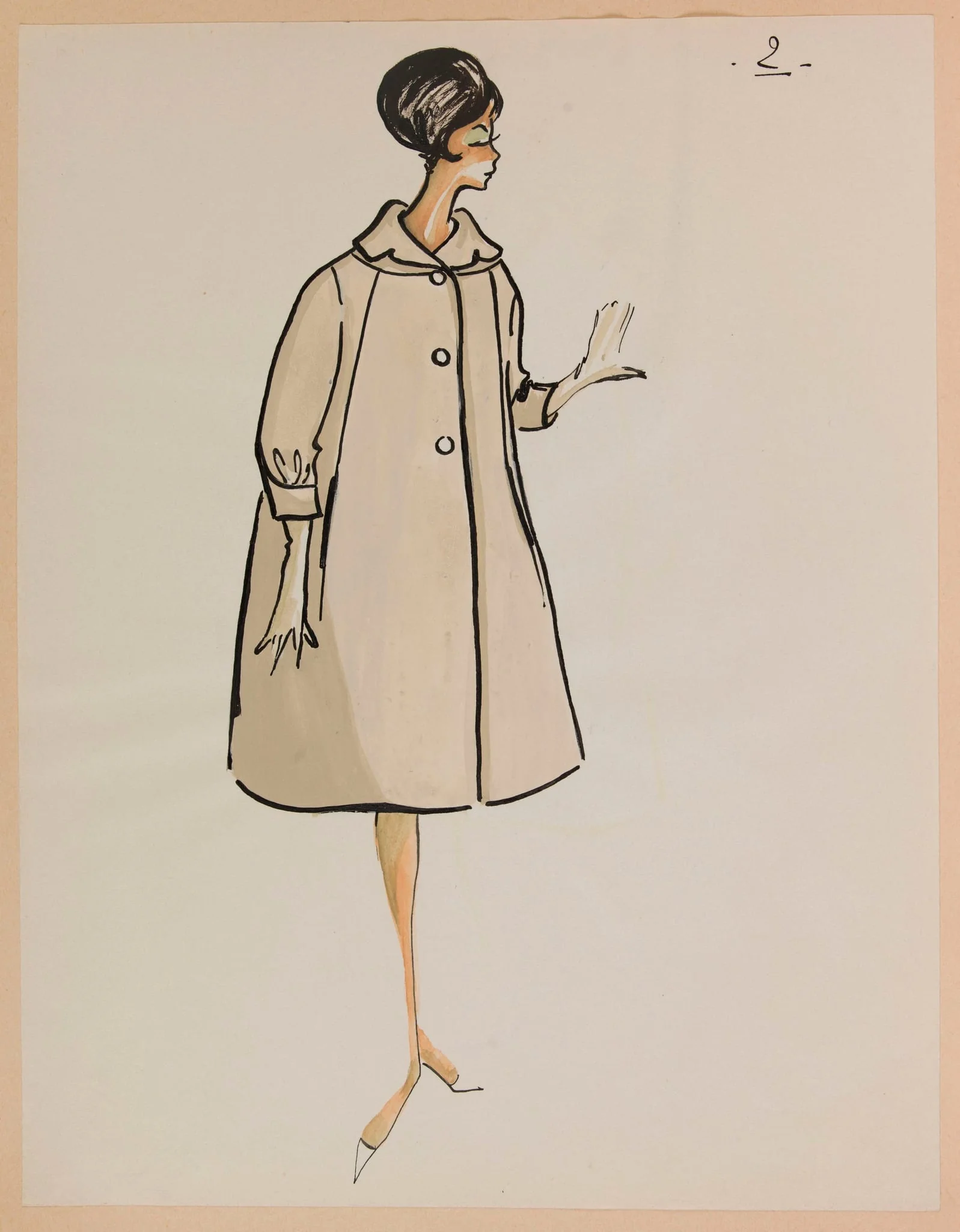 Manteau ample gris clair, detail