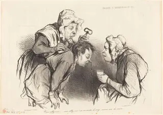 Vous allez voir!... ça va arrêter le sang..., by Honoré Daumier, ink, 1838