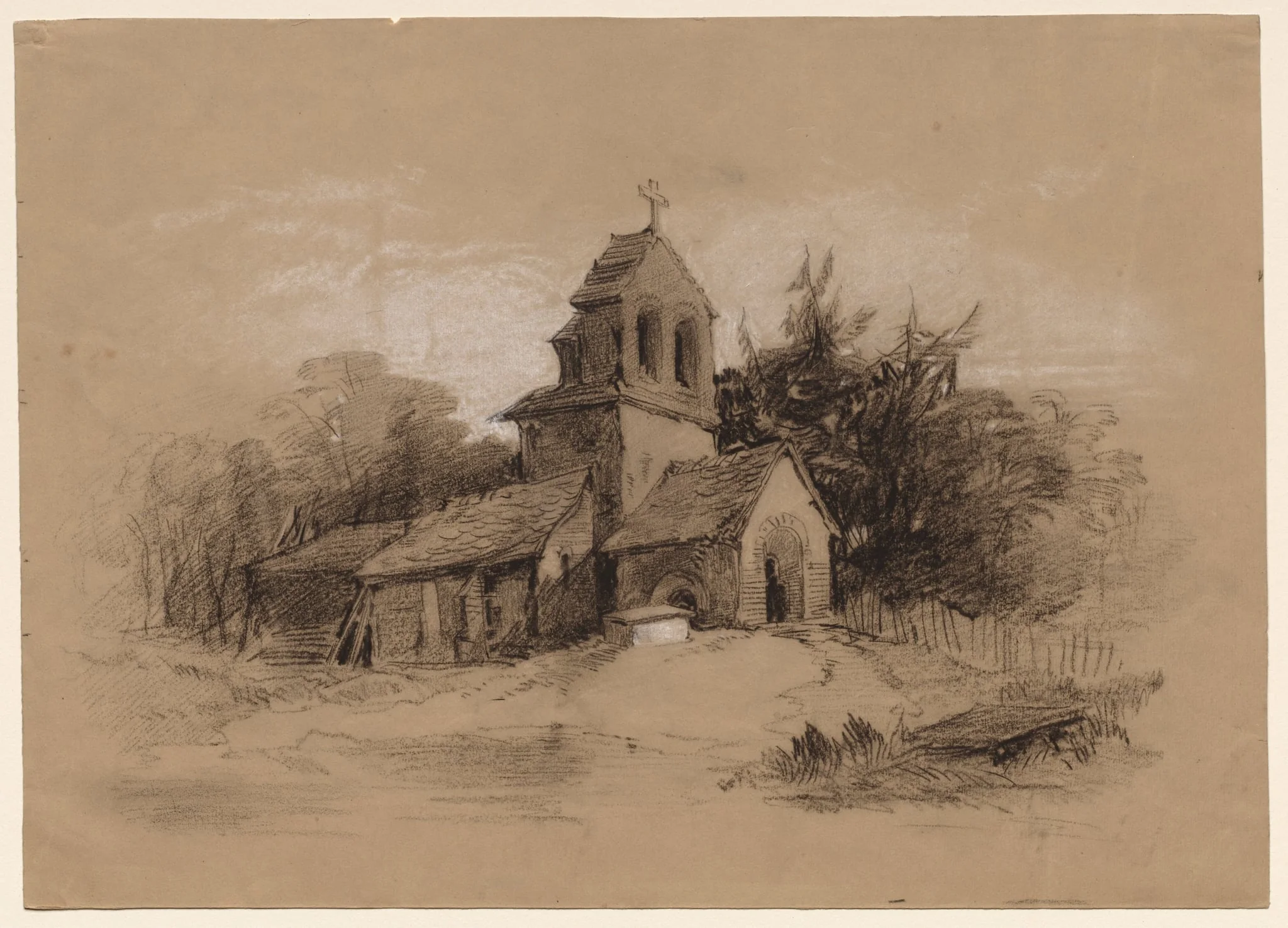 Church in a Landscape, detail