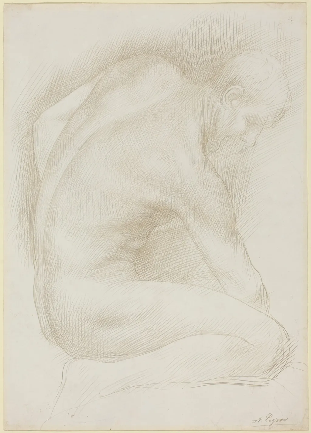 Old Man, by Alphonse Legros, silver, 1874