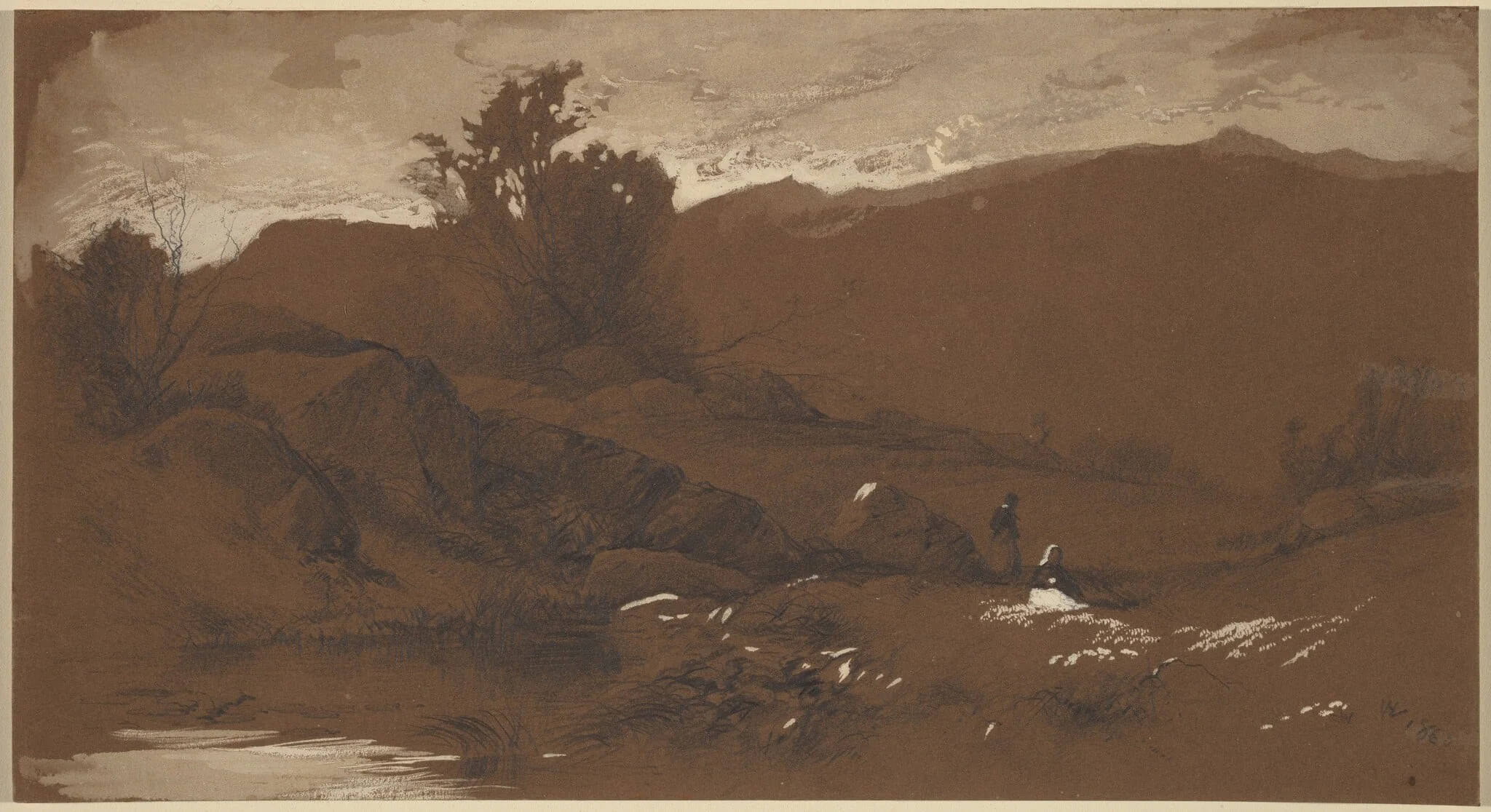 Figures in a Landscape, detail