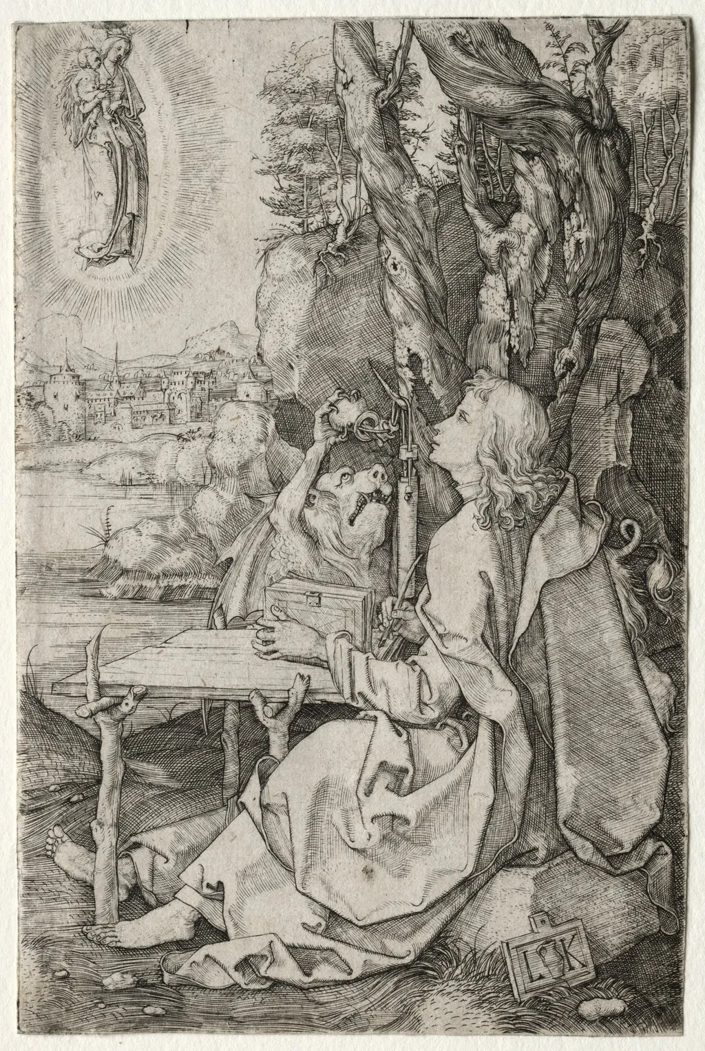 St. John on the Island of Patmos, by Ludwig Krug, 1521