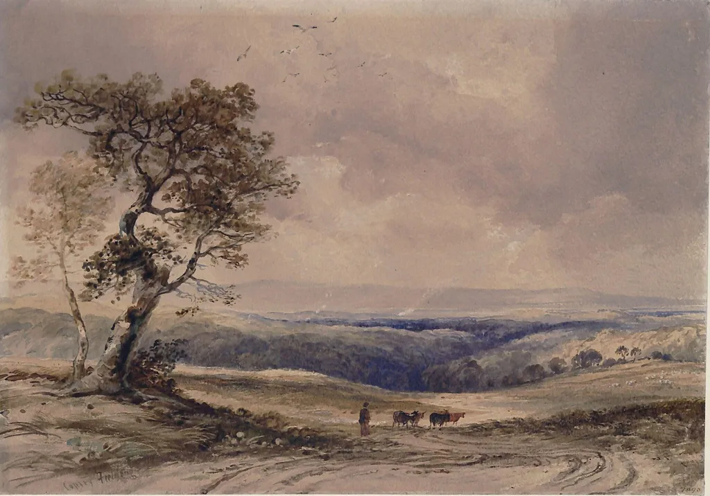 Landscape, by Anthony Vandyke Copley Fielding, watercolor, 1850