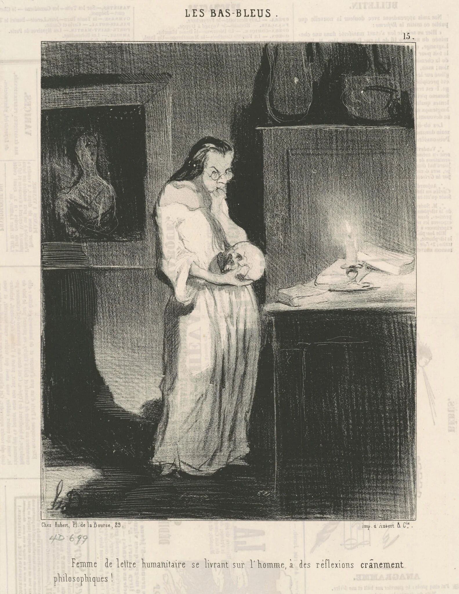 Femme de lettre humanitaire se livrant sur l'homme ..., detail