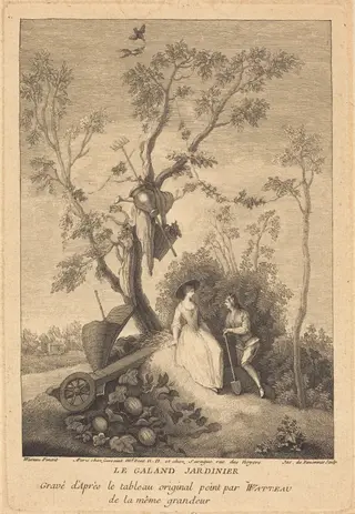 Le Galand Jardinier (The Gallant Gardener), by Jacques de Favanne, ink, 1743