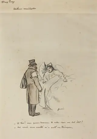 Elections Municipales, by Jean-Louis Forain, ink, 1897