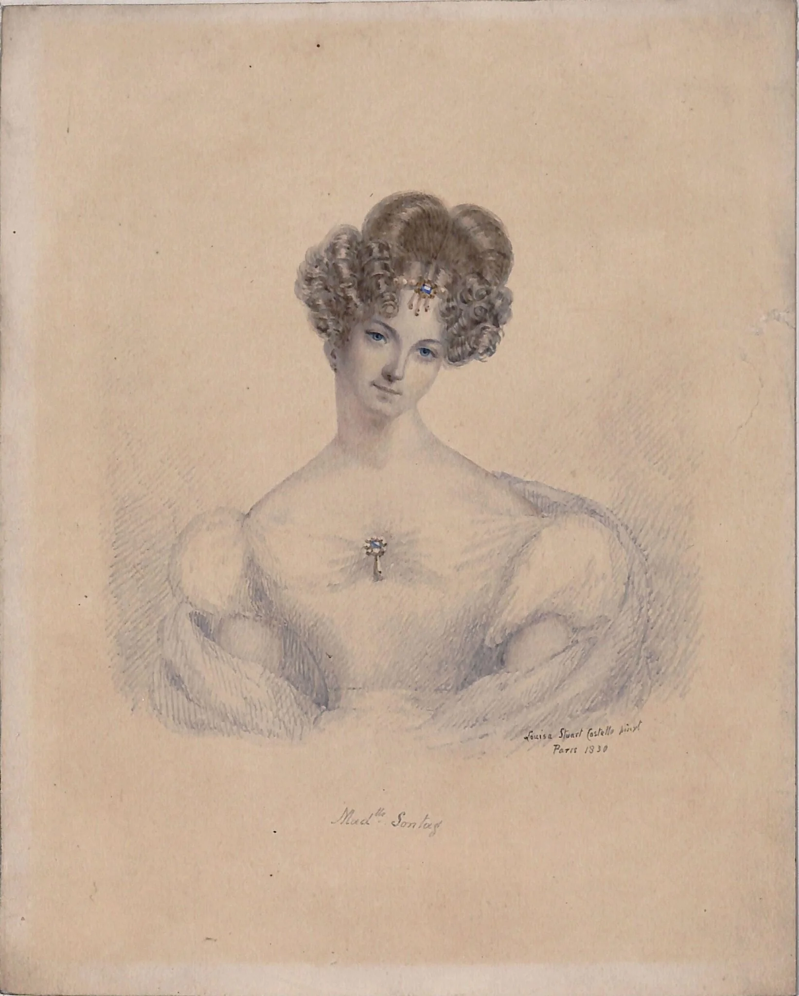 Portrait of Mademoiselle Sontag, detail