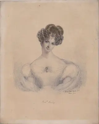 Portrait of Mademoiselle Sontag, by Louisa Stuart Costello, watercolor, 1830