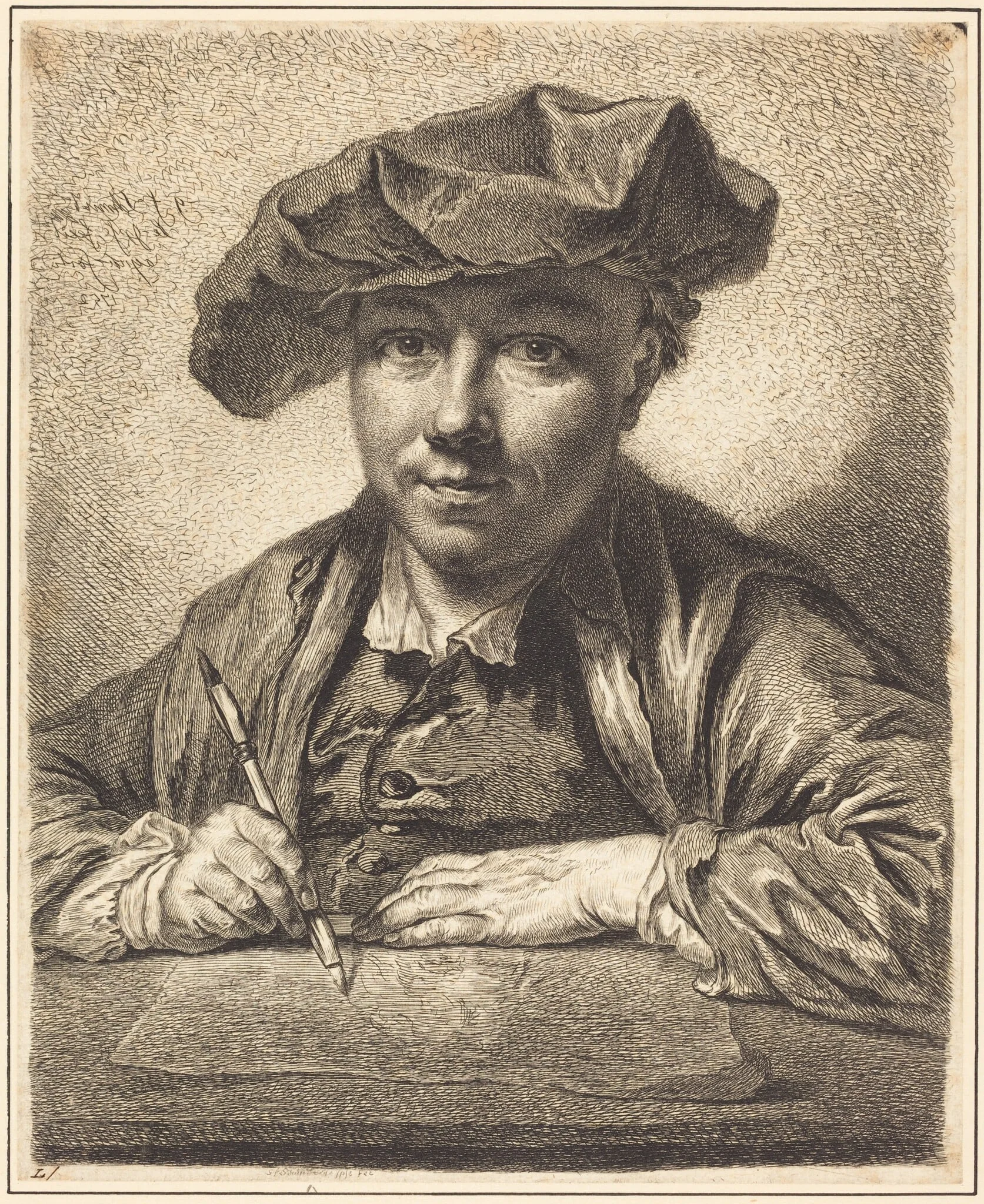 Self-Portrait, Drawing, detail