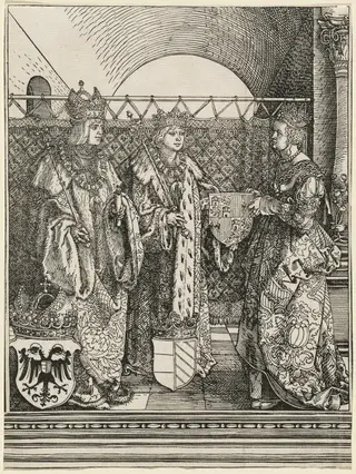 The Betrothal of Philip the Fair with Joan of Castile, by Albrecht Dürer, ink, 1515